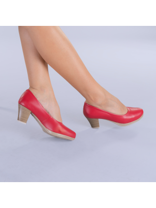 Pantofi eleganti dama, Pantofi dama piele cu toc Seea rosii - Kalapod.net